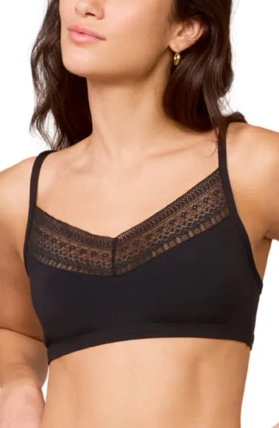 Montelle Intimates Bodybliss Lace Trim Bralette In Black