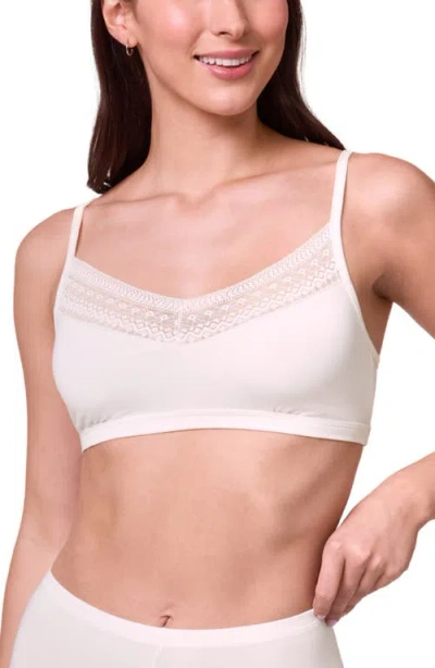 Montelle Intimates Bodybliss Lace Trim Bralette In White