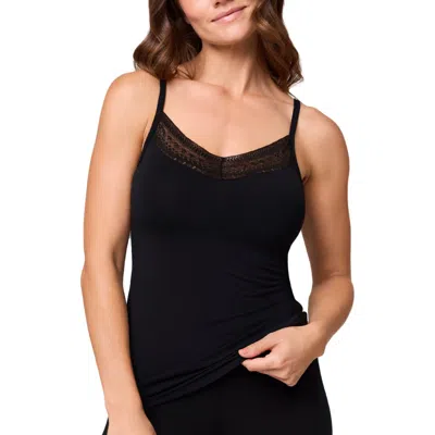 Montelle Intimates Bodybliss Lace Trim Camisole In Black