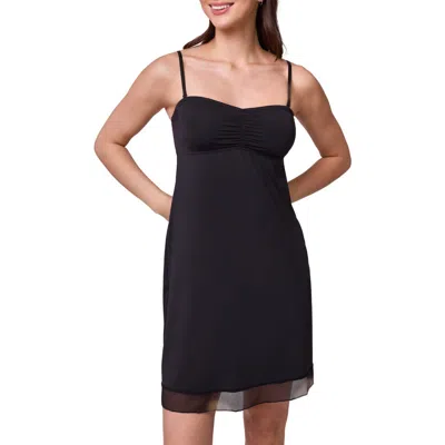 Montelle Intimates Convertible Lace Trim Slip In Black