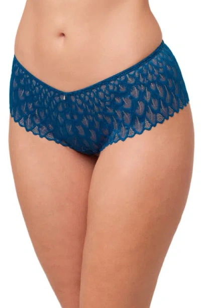 Montelle Intimates Feather Lace Brazilian Briefs In Blue