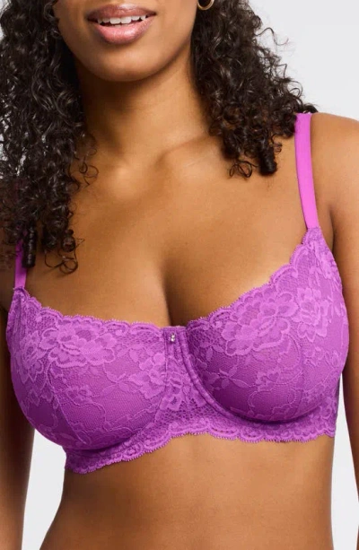 Montelle Intimates Flirt Lace Underwire Demi Bra In Dahlia