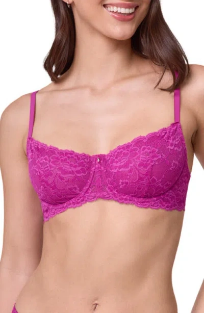 Montelle Intimates Flirt Lace Underwire Demi Bra In Purple