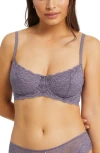 Montelle Intimates Flirt Lace Underwire Demi Bra In Purple Cloud