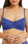 Montelle Intimates Flirt Lace Underwire Demi Bra In Sapphire