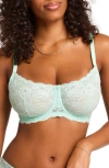 Montelle Intimates Flirt Lace Underwire Demi Bra In Seafoam