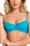 Montelle Intimates Flirt Lace Underwire Demi Bra In Turquoise