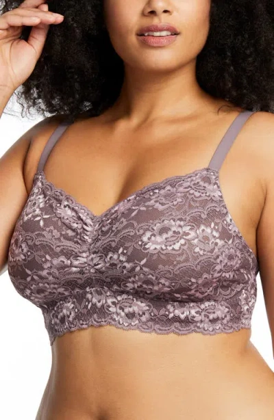Montelle Intimates Lace Bralette In Almond Spice/pink Pearl