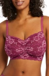 Montelle Intimates Lace Bralette In Cranberry/rose