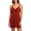 Montelle Intimates Lace Bust Support Chemise In Brown