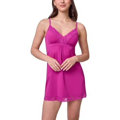 Montelle Intimates Lace Bust Support Chemise In Purple