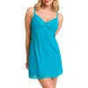 Montelle Intimates Lace Bust Support Chemise In Turquoise