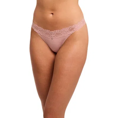 Montelle Intimates Lace Thong In Pink