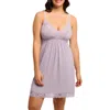 Montelle Intimates Lace Trim Full Bust Support Chemise In Purple