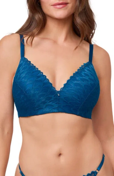 Montelle Intimates Lacey Wire Free Bra In Blue