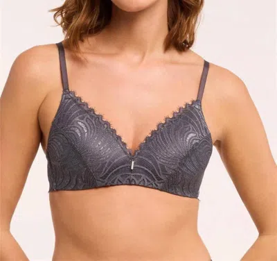 Montelle Intimates Lights Out Wirefree Bra In Magnet/silver In Gray