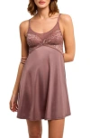 Montelle Intimates Metallic Bust Support Chemise In Pink