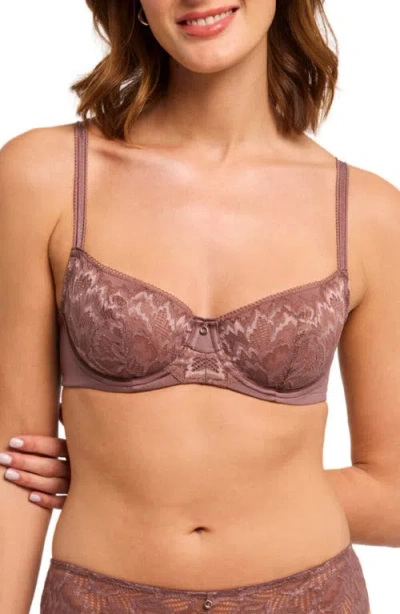 Montelle Intimates Metallic Flirt Underwire Lace Demi Bra In Multi