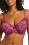 Montelle Intimates Montelle Intimate Muse Full Cup Lace Bra In Cranberry/rose
