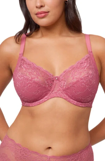 Montelle Intimates Muse Underwire Full Cup Lace Bra In Pink