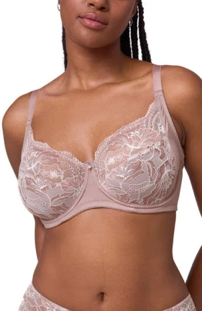 Montelle Intimates Muse Underwire Full Cup Lace Bra In Pink