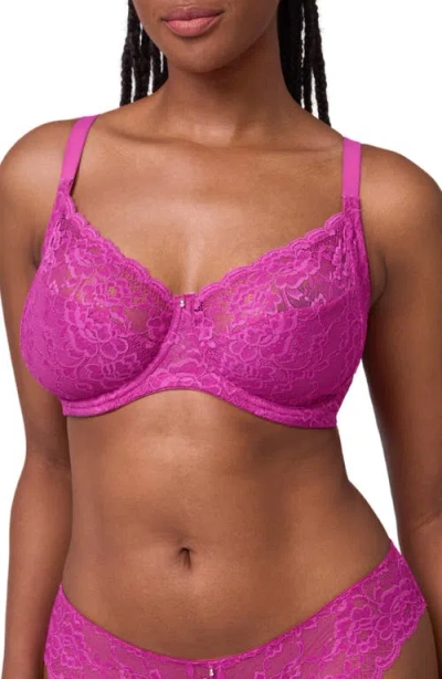 Montelle Intimates Muse Underwire Full Cup Lace Bra In Purple