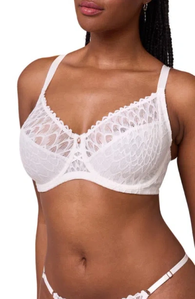 Montelle Intimates Muse Underwire Full Cup Lace Bra In White