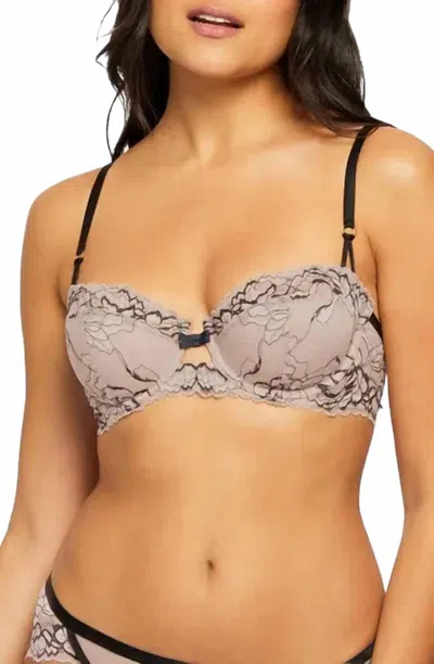 Montelle Intimates Parisian Kiss Balconette Bra In Black In Neutral