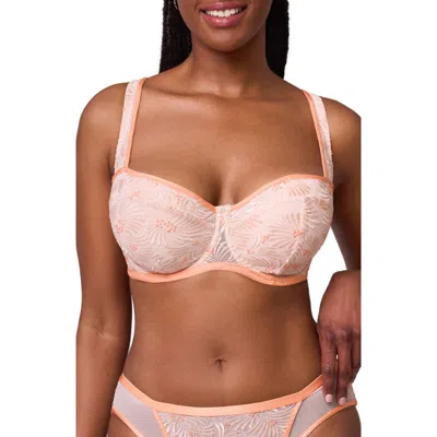 Montelle Intimates Tangerine Dream Embroidered Underwire Balconette Bra In Neutral