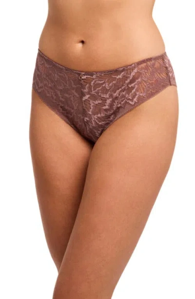 Montelle Intimates Two-tone Lace Brazilian Briefs In Pink