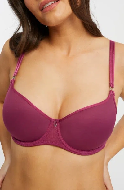 Montelle Intimates Underwire Spacer Balconette Bra In Cranberry/rose