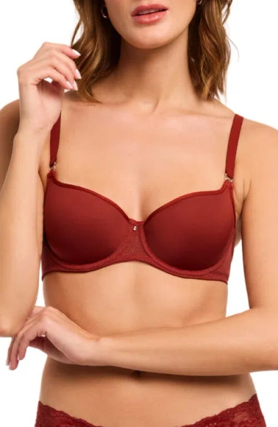 Montelle Intimates Underwire Spacer Balconette Bra In Red