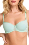 Montelle Intimates Underwire Spacer Balconette Bra In Seafoam