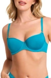 Montelle Intimates Underwire Spacer Balconette Bra In Turquoise