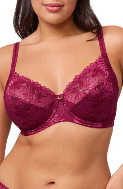 Montelle Intimates Vixen Muse Underwire Bra In Burgundy