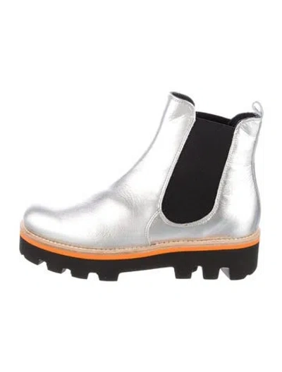 Pre-owned Montelliana Leather Chelsea Boots In Silver