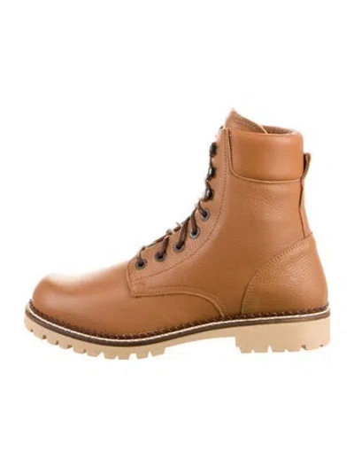 Pre-owned Montelliana Leather Combat Boots In Brown