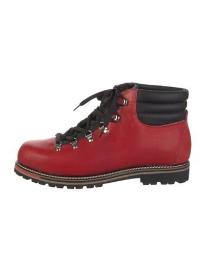 Pre-owned Montelliana Leather Combat Boots In Red