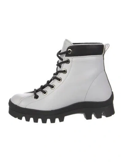 Pre-owned Montelliana Leather Combat Boots In White