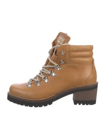Pre-owned Montelliana Leather Hiking Boots In Brown
