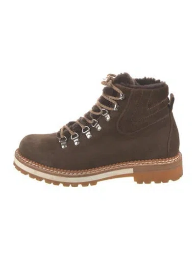 Pre-owned Montelliana Leather Hiking Boots In Brown