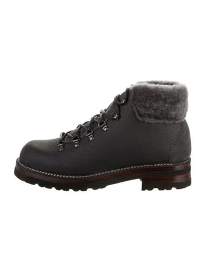 Pre-owned Montelliana Leather Hiking Boots In Grey