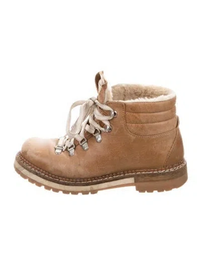 Pre-owned Montelliana Leather Hiking Boots In Neutral