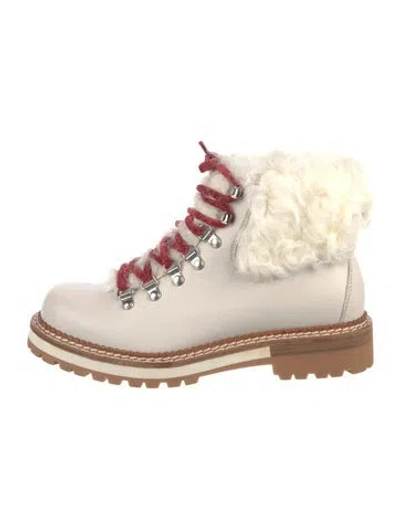 Pre-owned Montelliana Leather Hiking Boots In White
