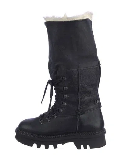 Pre-owned Montelliana Leather Lace-up Boots In Black