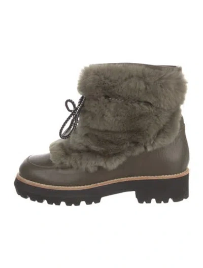 Pre-owned Montelliana Leather Lace-up Boots In Green