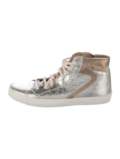 Pre-owned Montelliana Leather Sneakers In Metallic/silver