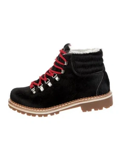 Pre-owned Montelliana Ponyhair Hiking Boots In Black