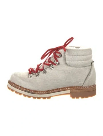 Pre-owned Montelliana Ponyhair Hiking Boots In Neutral