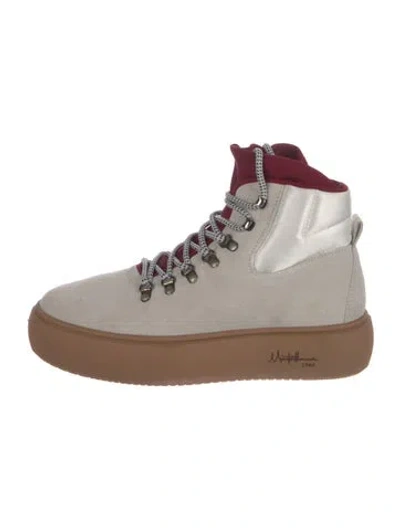 Pre-owned Montelliana Suede Combat Boots In Gray